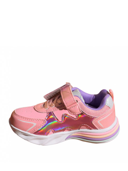 Kids Sneakers Anatomical with Hoop & Loop Closure Pink