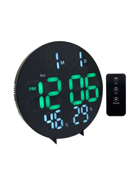 Factory Led Tabletop Digital Clock with Alarm Black 03013LWC50BK