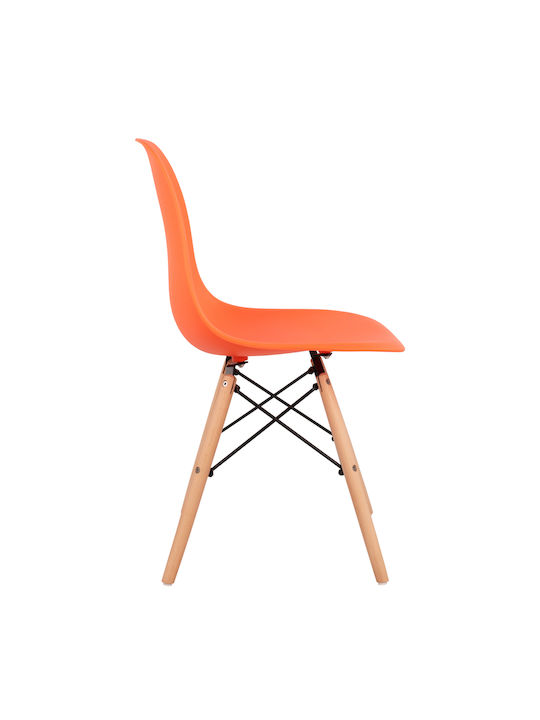 Twist PP Kitchen Polypropylene Chair Orange 46.5x53x82cm 4pcs
