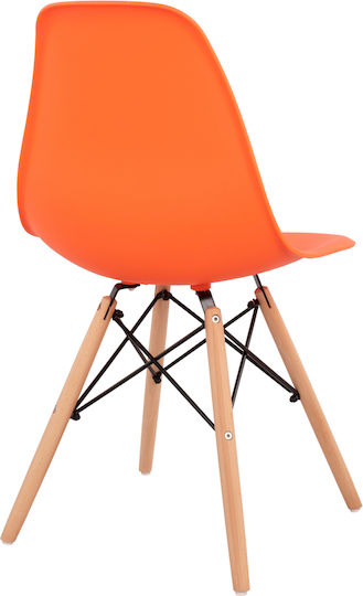 Twist PP Kitchen Polypropylene Chair Orange 46.5x53x82cm 4pcs