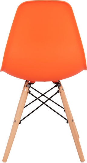 Twist PP Kitchen Polypropylene Chair Orange 46.5x53x82cm 4pcs