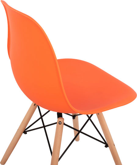 Twist PP Kitchen Polypropylene Chair Orange 46.5x53x82cm 4pcs