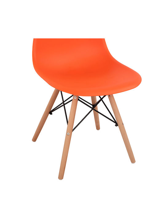 Twist PP Kitchen Polypropylene Chair Orange 46.5x53x82cm 4pcs