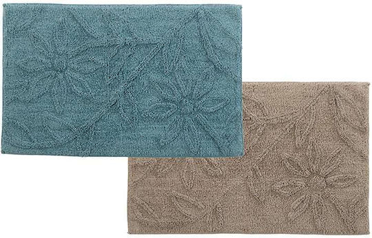 Nef-Nef Homeware Non-Slip Bath Mat Cotton Anthem Smoke Blue 50x80cm
