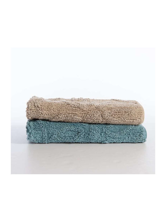 Nef-Nef Homeware Non-Slip Bath Mat Cotton Anthem Smoke Blue 50x80cm