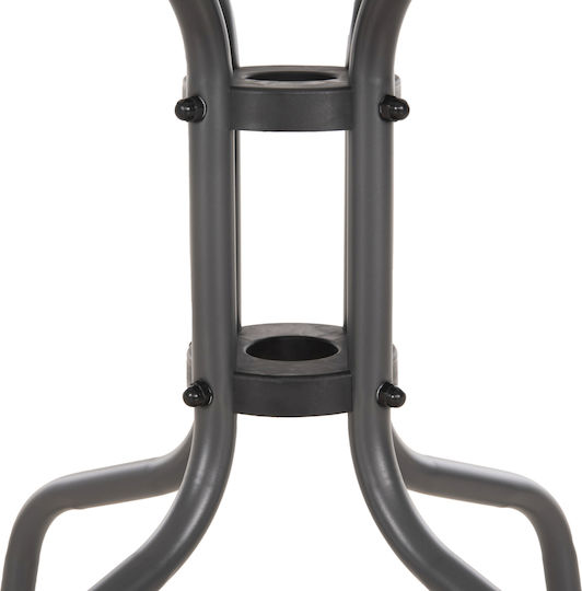 Auxiliary Table for Small Outdoor Spaces Wooden with Metal Frame Figo Grey 45x45x51cm