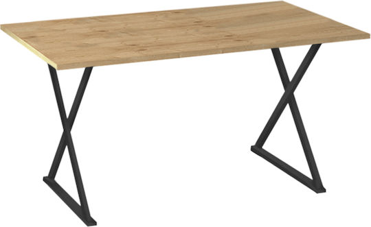 Bette Table Kitchen Wooden with Metal Frame 140x80x76cm