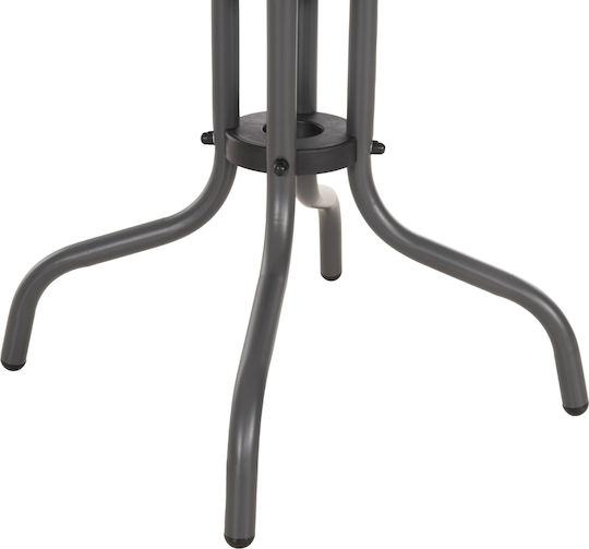 Auxiliary Table for Small Outdoor Spaces Wooden with Metal Frame Figo Grey 45x45x51cm