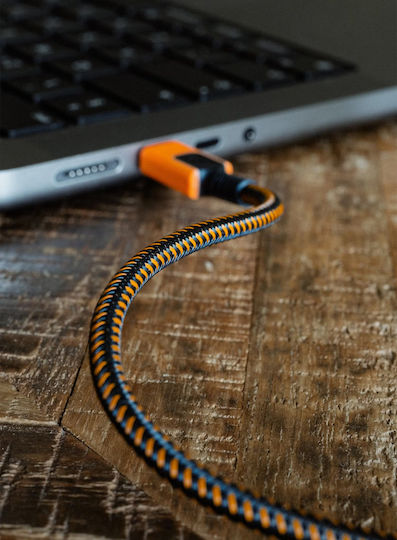 Xtorm Cablu Braided / Spiral USB 2.0 USB-C Masculin - USB-C 240W Power Delivery (PD) Portocaliu 1.5m MOB.ACC.00649