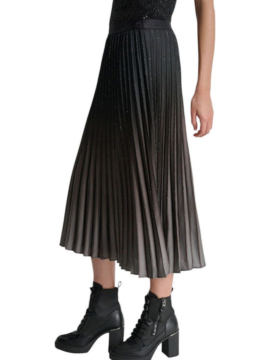 Pleated Midi Skirt Gray