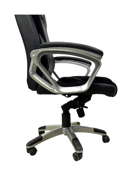 Stuhl Büro mit Armen Black Velvet-Black Metal Mega Bazaar