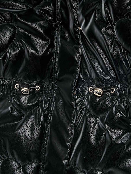 Kids' Quilted Jacket with Lining & Hood Black
