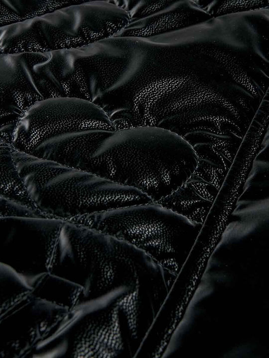 Kids' Quilted Jacket with Lining & Hood Black