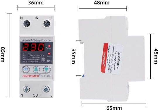 Sinotimer Instrument de Măsură pentru Panou Electric Digital pe Șină Monofazat