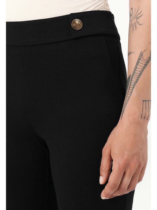 Women's Fabric Trousers Flared Black