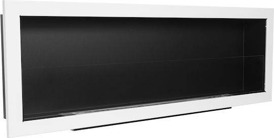 Globmetal Стенен Биоетанолова камина Вътрешно пространство Бял 120x14.4x40см