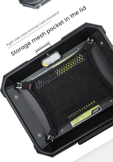 Loboo Motorrad-Topcase Aluminium 45l Silber