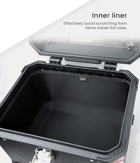 Loboo Motorrad-Topcase Aluminium 45l Silber