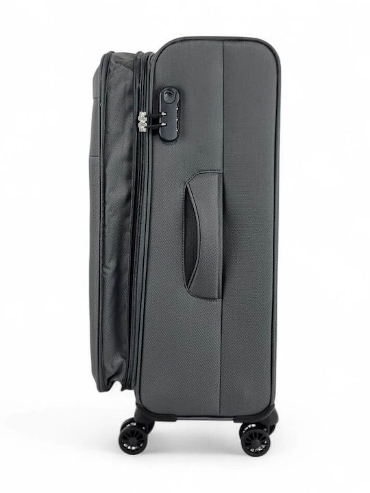 Forecast Medium Travel Suitcase Fabric Gray with 4 Wheels Height 67cm w24901-24-gkri