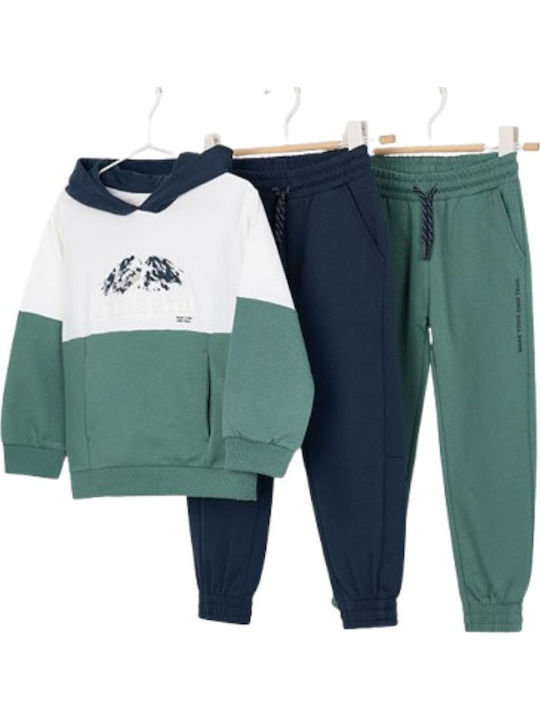 Kids Sweatpants Set Green 3pcs