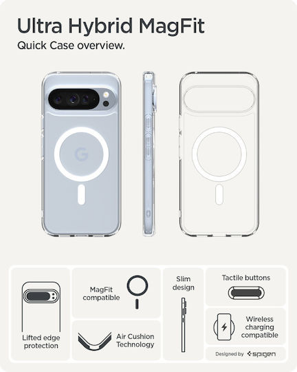 Spigen Ultra Hybrid MagSafe Back Cover Plastic / Silicone 2mm Clear/White (Google Pixel 10 Pro XL)