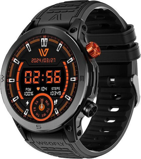Weofly Conquer 47mm Smartwatch with Heart Rate Monitor (Black)