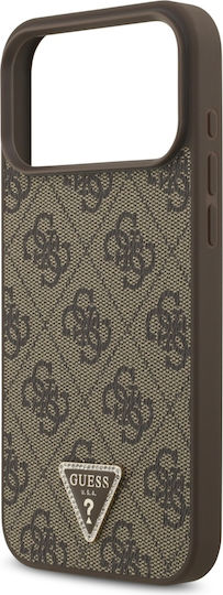 Guess Umschlag Rückseite Leder / Kunststoff / Silikon Braun (iPhone 17 Pro Max)