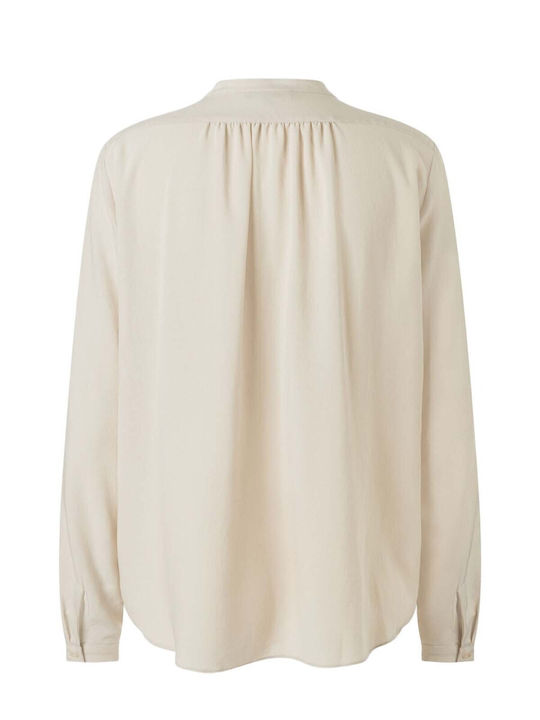 Women's Blouse with V Neckline Ecru