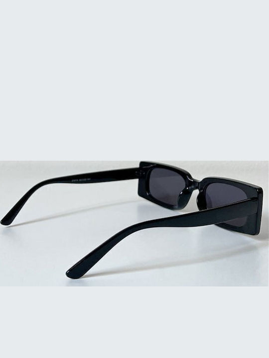 Looks Style Eyewear Women's Sunglasses with Black Plastic Frame and Black Lens 74cam-21015