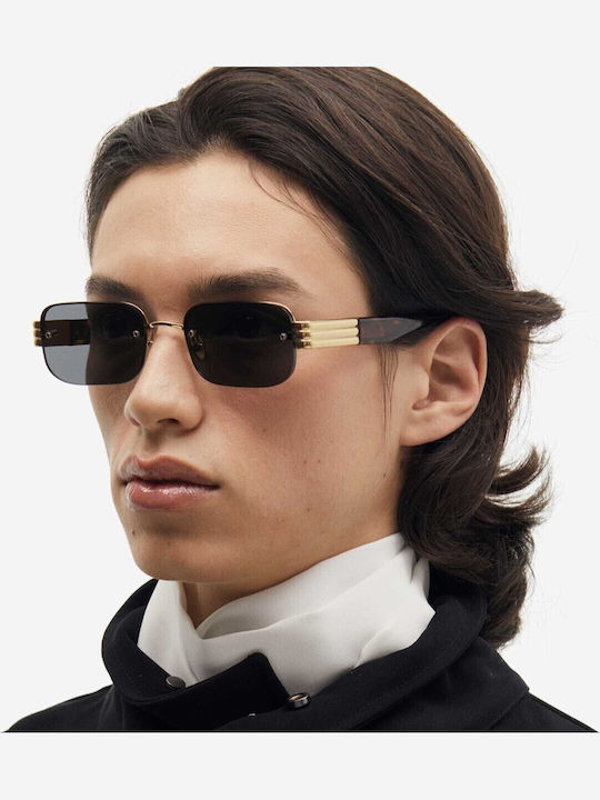 Projekt Produkt Sunglasses Brown with Metal Frame & Gray Lens