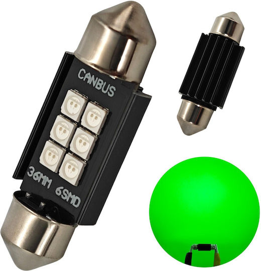 C5w LED Autolampe Sv8.5 12-24V Canbus 36mm Grüne