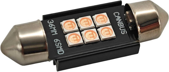 C5w Led Bulb Sv8.5 12-24v Canbus 36mm Pink