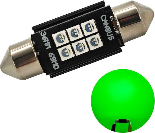 C5w LED Autolampe Sv8.5 12-24V Canbus 36mm Grüne