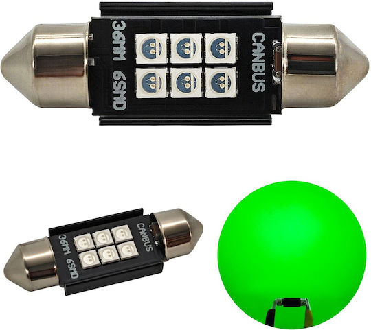 C5w LED Autolampe Sv8.5 12-24V Canbus 36mm Grüne