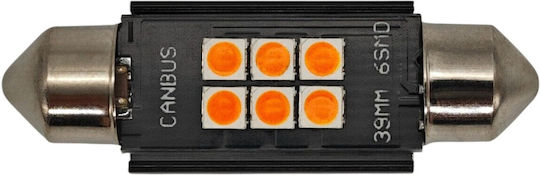 C5w C10w Bec Led Sv8.5 12-24v Canbus 39mm Portocaliu