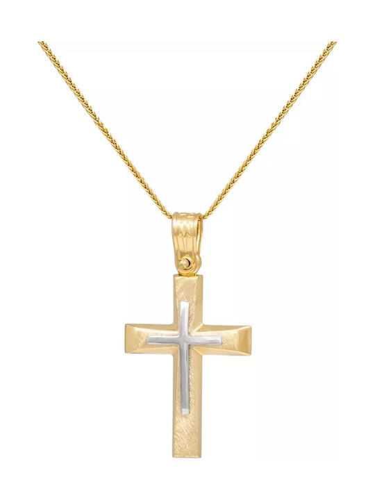Gold Kreuz 14K Beidseitig