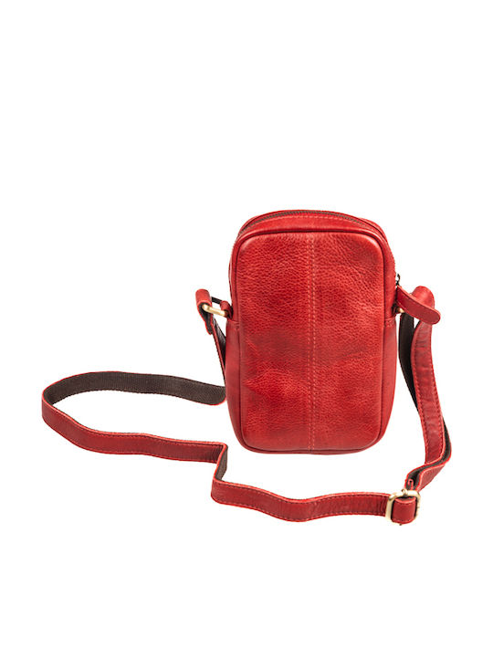 Leather Men's Bag Shoulder / Crossbody Red