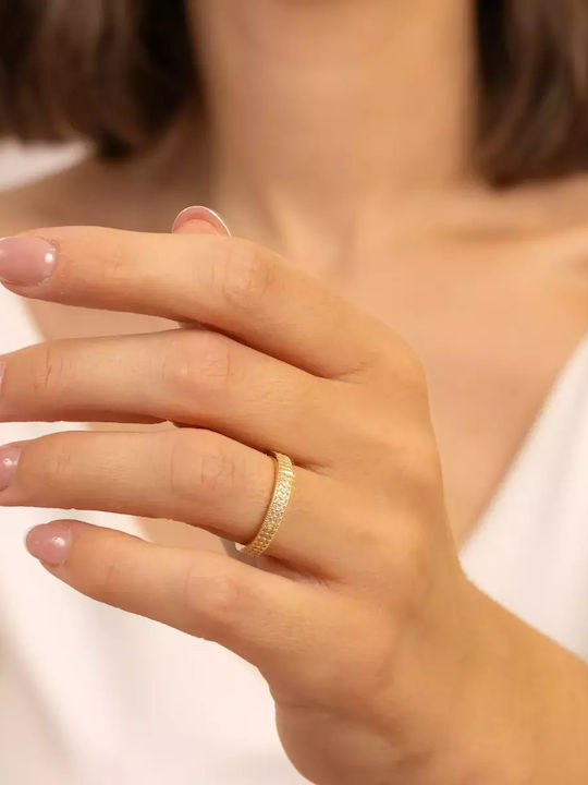 Damen Ring Vollring mit Zirkonia aus Gold 14K