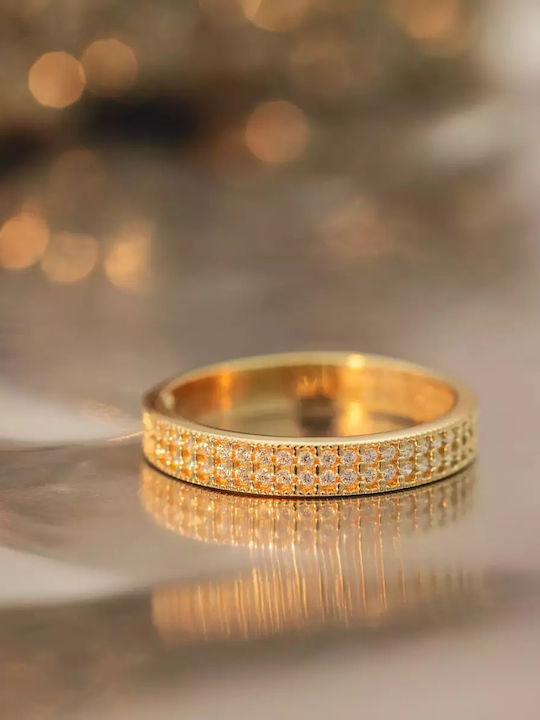 Damen Ring Vollring mit Zirkonia aus Gold 14K