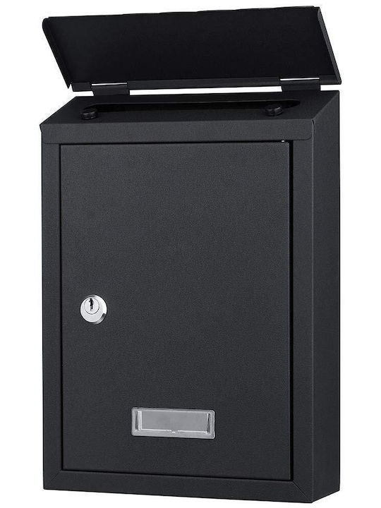 Bakaji Außenbereich Briefkasten Inox in Schwarz Farbe