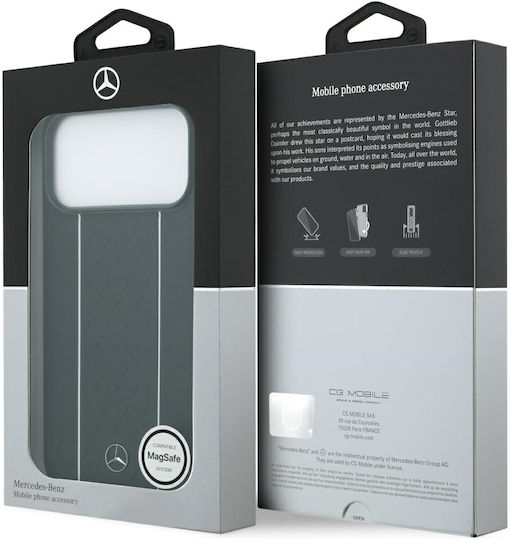 Mercedes-Benz Umschlag Rückseite Leder Schwarz (iPhone 17 Pro Max)