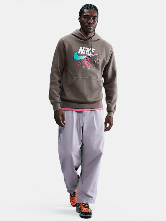 Sportswear Club Φούτερ με Κουκούλα Καφέ
