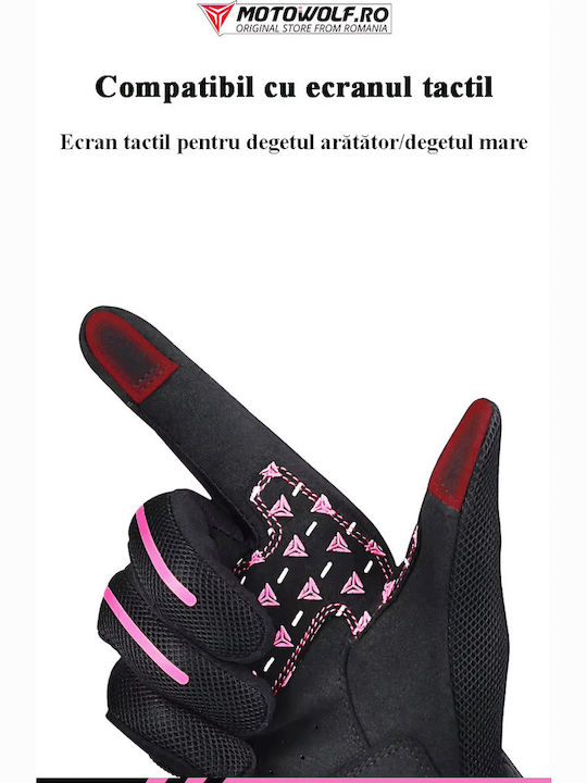 Motowolf MDL0322B De vară De damă Mănuși de motocicletă Negre