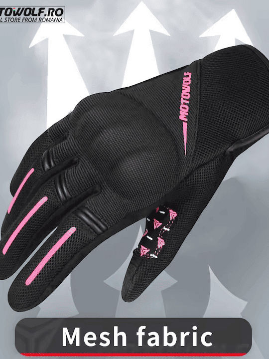 Motowolf MDL0322B De vară De damă Mănuși de motocicletă Negre