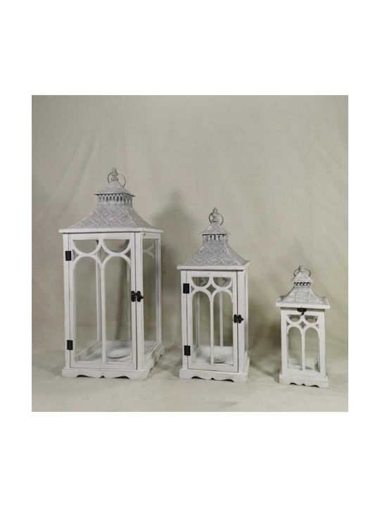 Dream House Wooden Lanterns Set White 3pcs