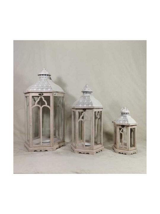 Dream House Wooden Lanterns Set White 3pcs