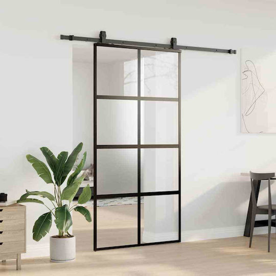 Vidaxl Set Ușă Glisantă Material Negru 102,5x205 Cm