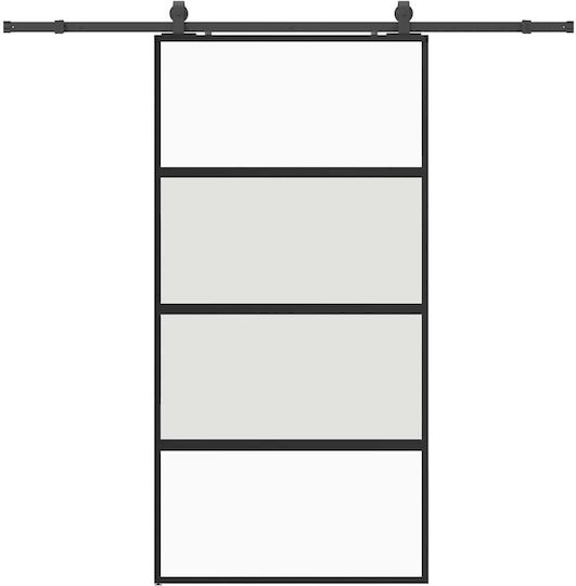 Vidaxl Σετ Συρόμενης Πόρτας Υλικό Μαύρο 102,5x205 Cm Vidaxl Σετ Συρόμενης Πόρτας Υλικό Μαύρο 102,5x205 Cm