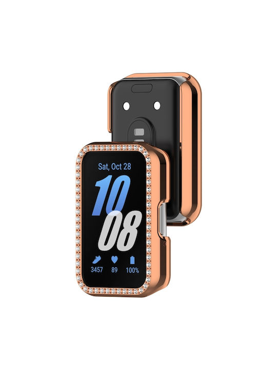 Protecție Carcasă Samsung Galaxy Fit 3 Diamond Half Pack Hollow PC Watch Roz Auriu