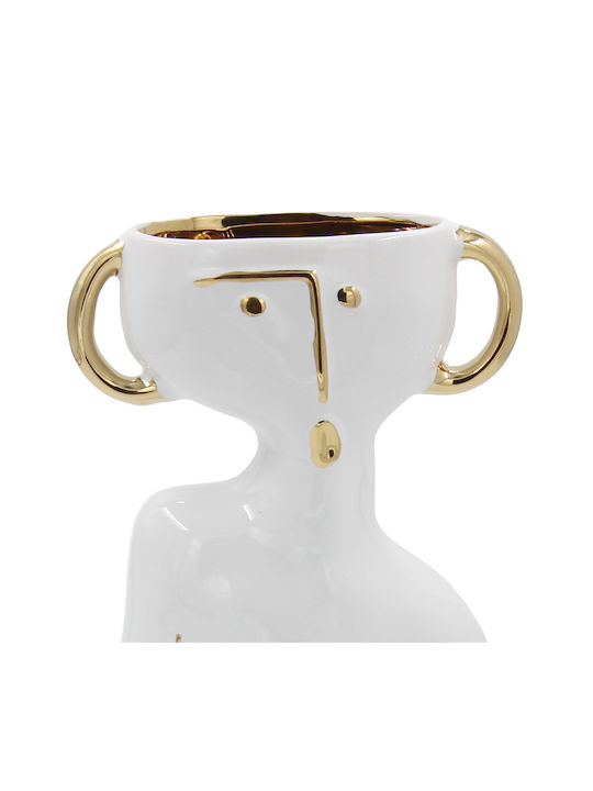 Keskor Decorative Vase White 17x8x32cm